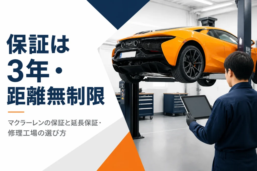 マクラーレンの点検を行うサービス工場のイメージ