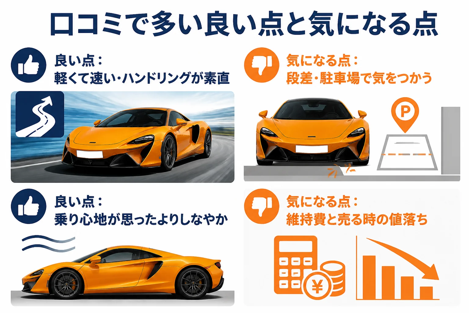 マクラーレンの口コミで多い良い点と気になる点