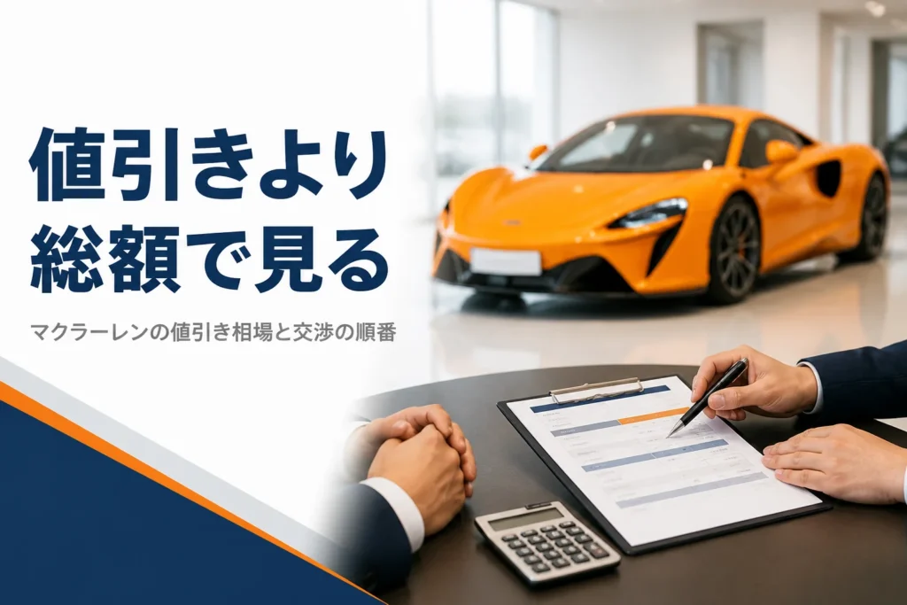 マクラーレンの商談で見積書を確認する場面