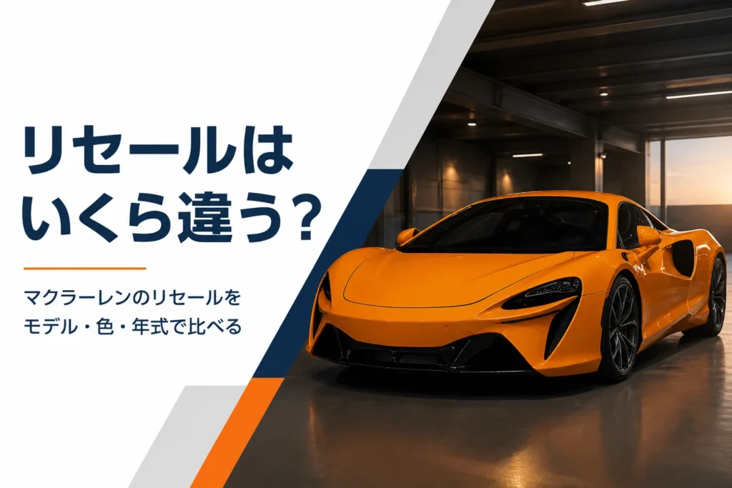ガレージに停まるオレンジ色のスーパーカー