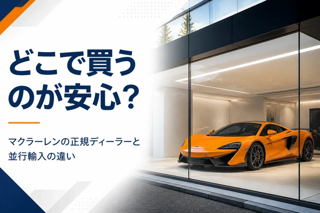 マクラーレンを展示する正規ディーラーのショールームのイメージ